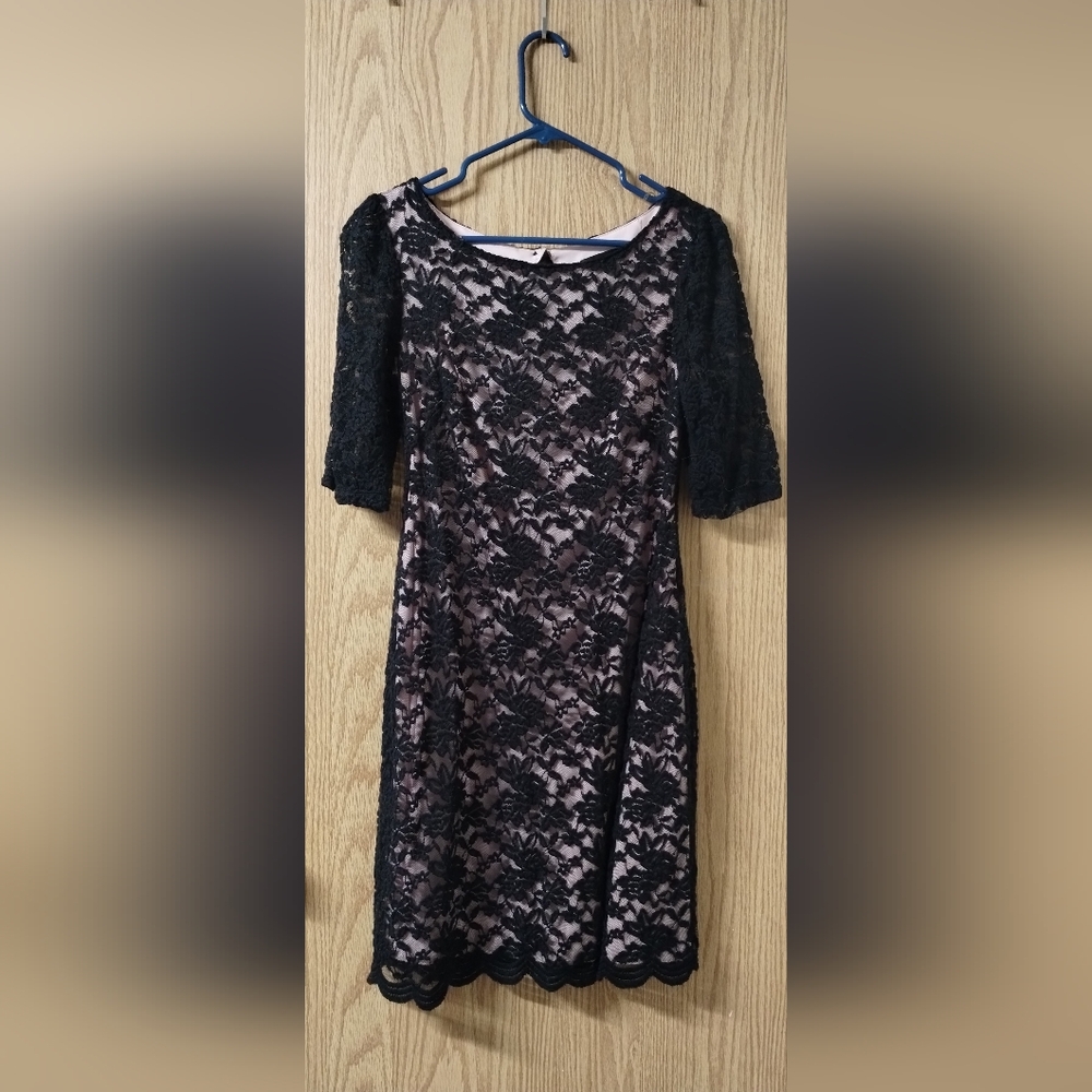 Black & Pink Lace Dress